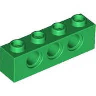 Technic Brick 1 x 4 [3 Pin Holes] / Green
