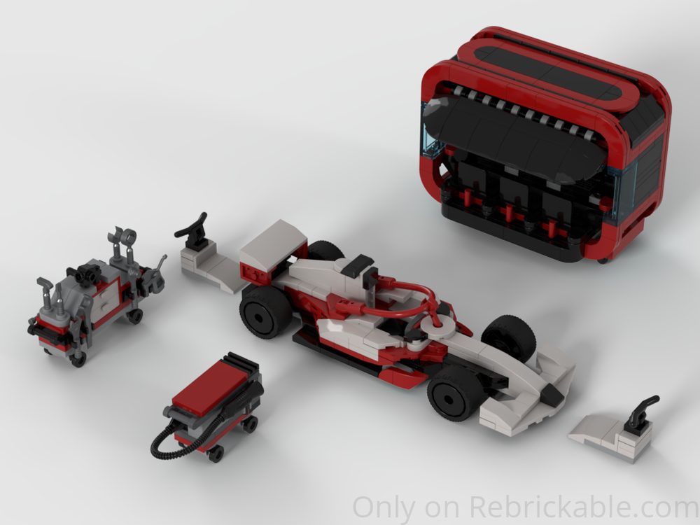 Lego F1 promotion Race Car, Pit wall & Pit-Stop accessories