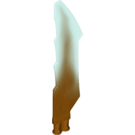 Lego Weapon Sword with Jagged Edges, Double Axle Hole with Marbled Trans-Light Blue Pattern