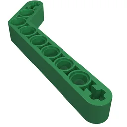 Technic Beam 1 x 9 Bent (7 - 3) Thick / Green