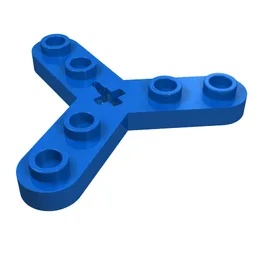 Technic Plate Rotor 3 Blade with Smooth Ends and 6 Studs (Propeller) / Blue