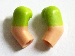 Arm, (Matching Left and Right) Pair with Molded Lime Short Sleeves Pattern / Light Nougat