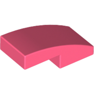 Lego Brick Curved 2 x 1 No Studs [1/2 Bow] / Coral