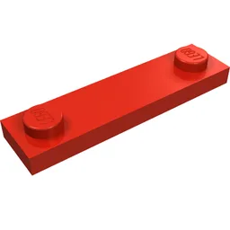 Plate Special 1 x 4 with 2 Studs with Groove [New Underside] / Red