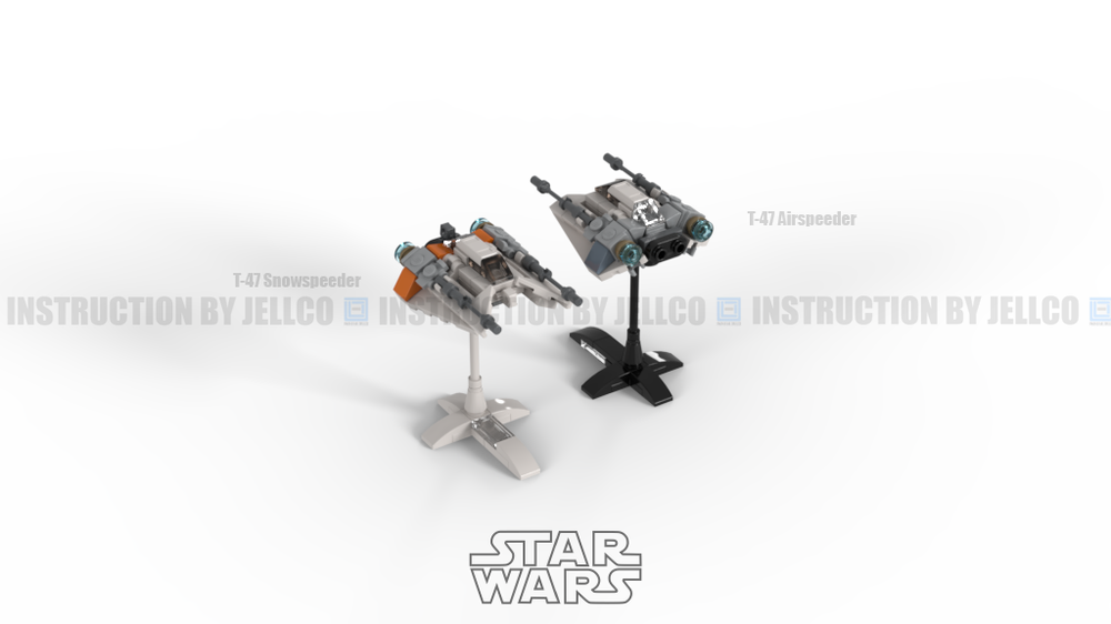 Lego Micro size T-47 snowspeeder & airspeeder : REDESIGN