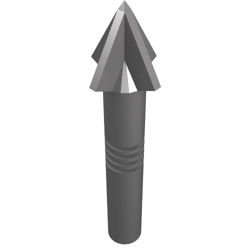 Lego Weapon Harpoon [4 Grooves on Shaft] / Flat Silver