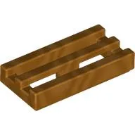 Tile Special 1 x 2 Grille with Bottom Groove / Metallic Gold