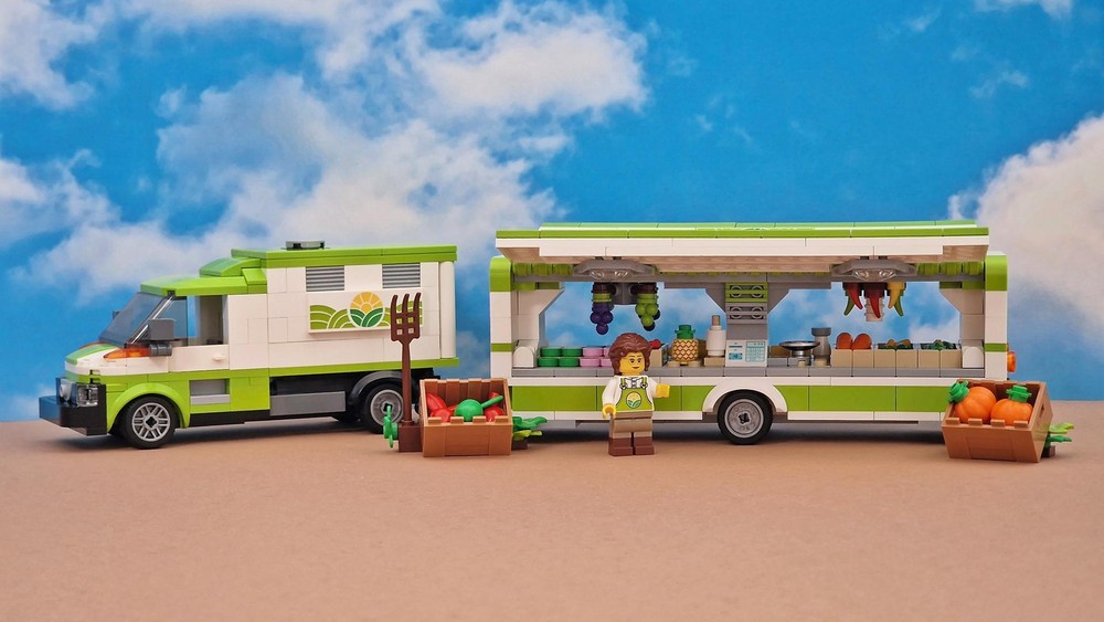 Lego Truck With Sales Trailer And Fresh Food From The Farm