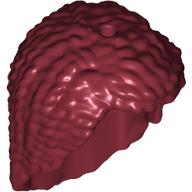 Lego Hair Long and Textured, Hole on Top and Side / Dark Red