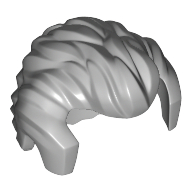Lego Hair Short Swept Back with Sideburns and Widow's Peak / Light Bluish Gray