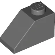 Brick Sloped 45° 2 x 1 with Bottom Pin / Dark Bluish Gray
