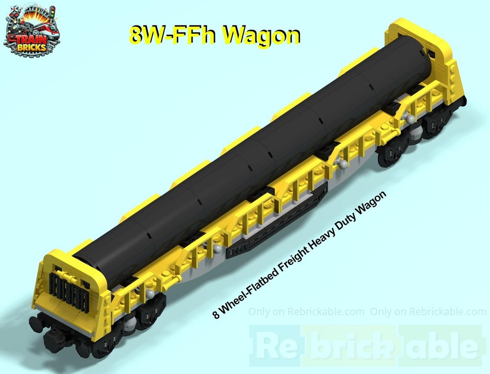 Lego 8W-FFh Wagon(8 Wheel-Flatbed Freight Heavy Duty Wagon)