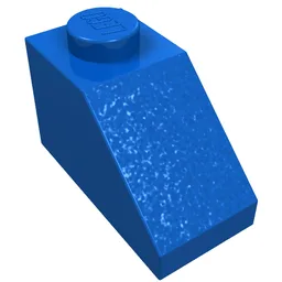 Brick Sloped 45° 2 x 1 without Bottom Pin / Blue