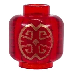 Minifig Head (No Face), Gold Decorations Print
