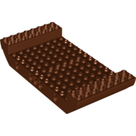 Lego Boat Hull Section, Large Middle 8 x 16 x 2 1/3 with 5 Holes / Reddish Brown