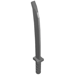 Weapon Sword / Katana / Shamshir with Uncapped Pommel [Square Guard] / Flat Silver