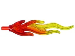 Wave / Flame Rounded Large with Marbled Trans-Yellow Pattern / Trans-Red