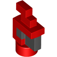 Lego Animal Body Part, Bird, Chicken/Parrot Head Pixelated with Black Eyes and Beak pattern / Red