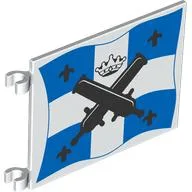 Flag 6 x 4 with Clip with Crossed Cannons over Blue Crossed Flag Print - New Version / White