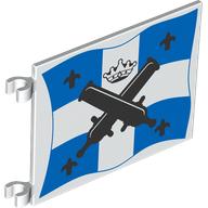 Lego Flag 6 x 4 with Clip with Crossed Cannons over Blue Crossed Flag Print - New Version