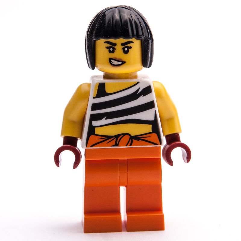 Lego Crook, White Vest, Orange Legs, Black Hair