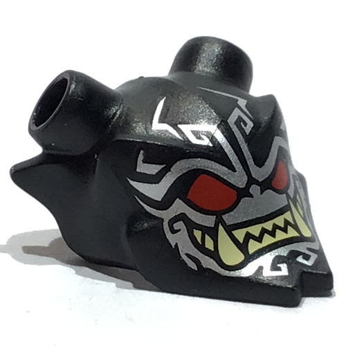 Lego Headwear Accessory Mask Ninjago Oni with Red Eyes, Tan Teeth Print / Black