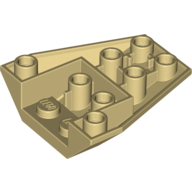 Lego Brick Wedged, Sloped Inverted 4 x 4 Triple [4 Connections between Front Studs] / Tan