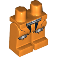 Lego Hips and Orange Legs with Galaxy Squad Armour with Small Light Bluish Gray and White Knee Pads, Four Black Circles and Short Belt Print / Orange
