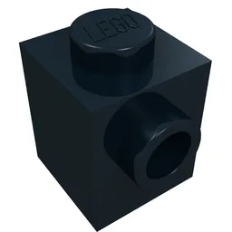 Brick Special 1 x 1 with Stud on 1 Side / Black