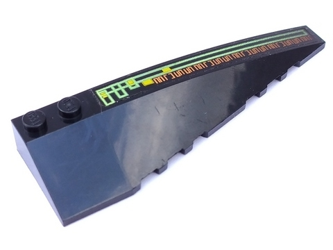 Lego Wedge 10 x 3 Right with Light Bars and Alien Characters Pattern (Sticker) - Set 7693