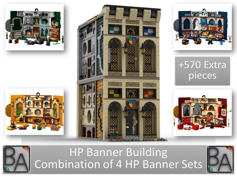 Lego HP Banner Bldg - Combination of Sets 76409, 76410, 76411 & 76412