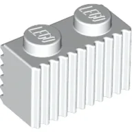 Brick Special 1 x 2 with Grille / White