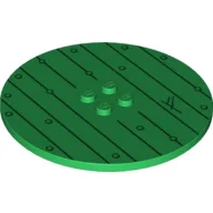 Plate Special Round 8 x 8 with 2 x 2 Center Studs with Woodgrain and Feanorean G Print
