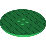 Lego Plate Special Round 8 x 8 with 2 x 2 Center Studs with Woodgrain and Feanorean G Print