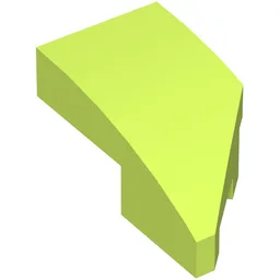 Brick Wedged, Curved 2 x 1 with Stud Notch Left / Lime