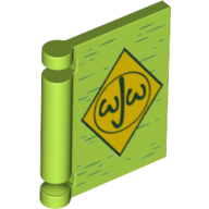 Lego Book Cover with Yellow Diamond and 'WJW' Print / Lime