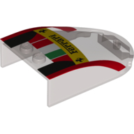 Lego Windscreen 6 x 4 x 1 Curved with 'Ferrari', Italian Flag and Black and Red Print