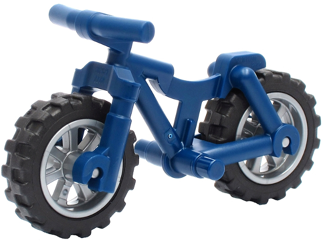 Lego Bicycle Heavy Mountain Bike with Handlebars with Flat Silver Wheels and Black Tires (36934 / 50862 / 50861)