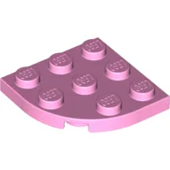 Plate Round Corner 3 x 3 / Bright Pink