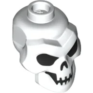 Minifig Head Special, Skull with Black Eyes, Mouth Print / White