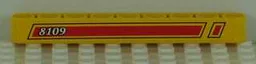 Technic, Liftarm Thick 1 x 9 with Red and Black Stripes and '8109' on Left Pattern (Sticker) - Set 8109