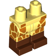 Lego Hips with Bright Light Yellow Legs and Reddish Brown Boots Pattern with Orange Giraffe Spots Print / Bright Light Yellow
