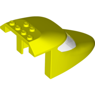 Lego Aircraft Fuselage Curved Forward 6 x 10 x 4 Top with 2 Trans-Clear Window Panes / Vibrant Yellow