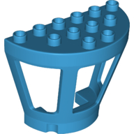 Lego Duplo Airport Tower Wall (Half) with 3 Windows / Dark Azure