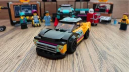 The new orange car