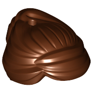 Lego Hair Swept Back Into Bun, Hole on Top / Reddish Brown