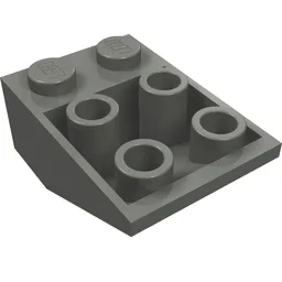 Brick Sloped Inverted 33° 3 x 2, No Connections between Studs, Ovoid Bottom Pin / Dark Bluish Gray