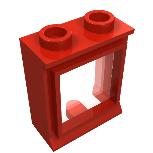 Lego Window 1 x 2 x 2 Classic, Short Lip [with Glass]