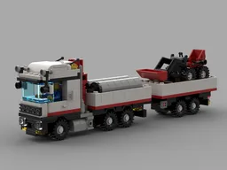 DAF 95.350 with mechanical arm and trailer.