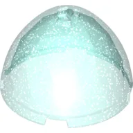 Pod, Elongated, Faceted 4 x 4 x 1 2/3 (Dragon Egg Top) / Glitter Trans-Light Blue